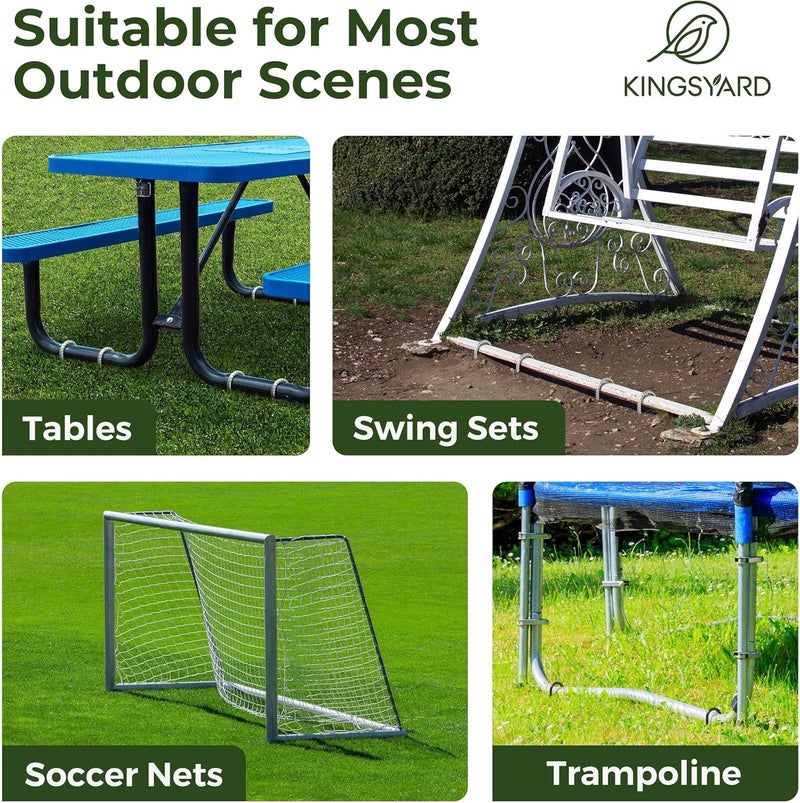 Kingsyard 8 Pack 12 Inch Trampolines Wind Stakes, 0.4 Inch Diameter 2.6 inche Wide Galvanized Steel U Hook Rebar Stakes, Multi-Purpose Heavy Duty Ground Anchors for Tent, Fences, Swing, Landscape - Image 5